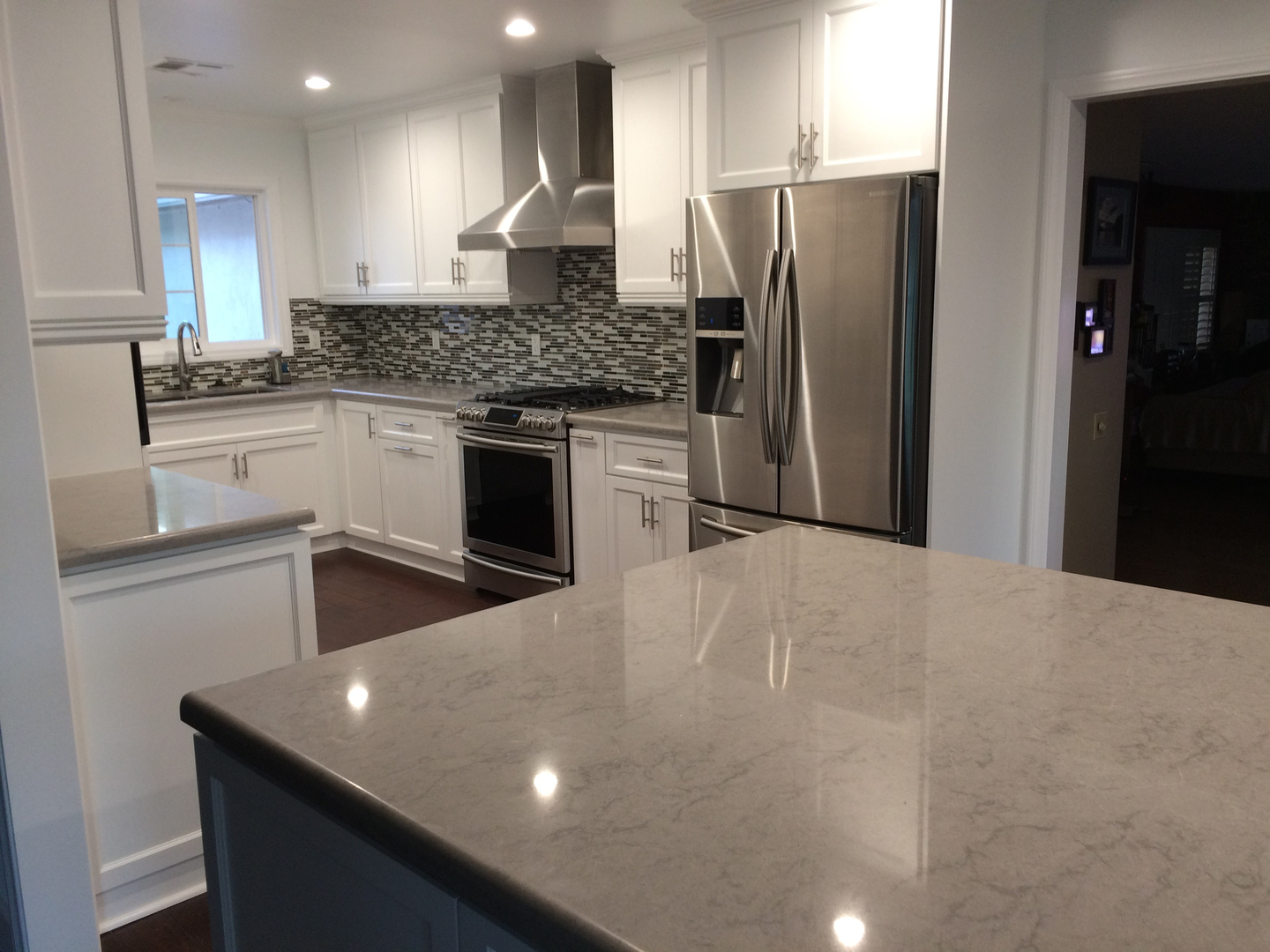 Kitchen with marble countertop